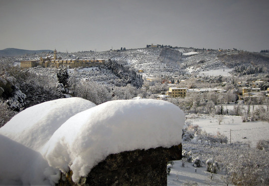Il panorama invernale - la Certosa vista dalla torre
